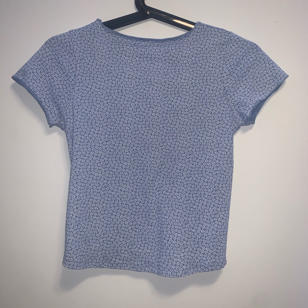 ON HOLD Brandy Melville Blue Floral Gina Top - Picture 3 of 4